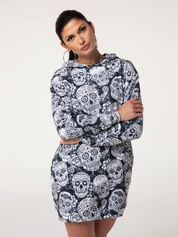 Mr Gugu Skull Flower hoodie oversized dress