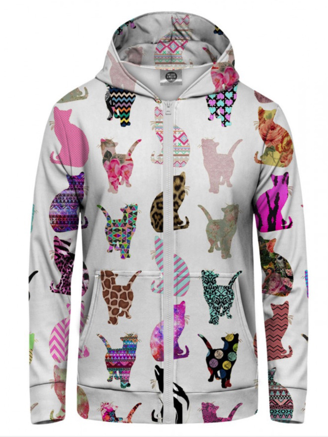 Mr Gugu Comic Cat zip-up hoodie