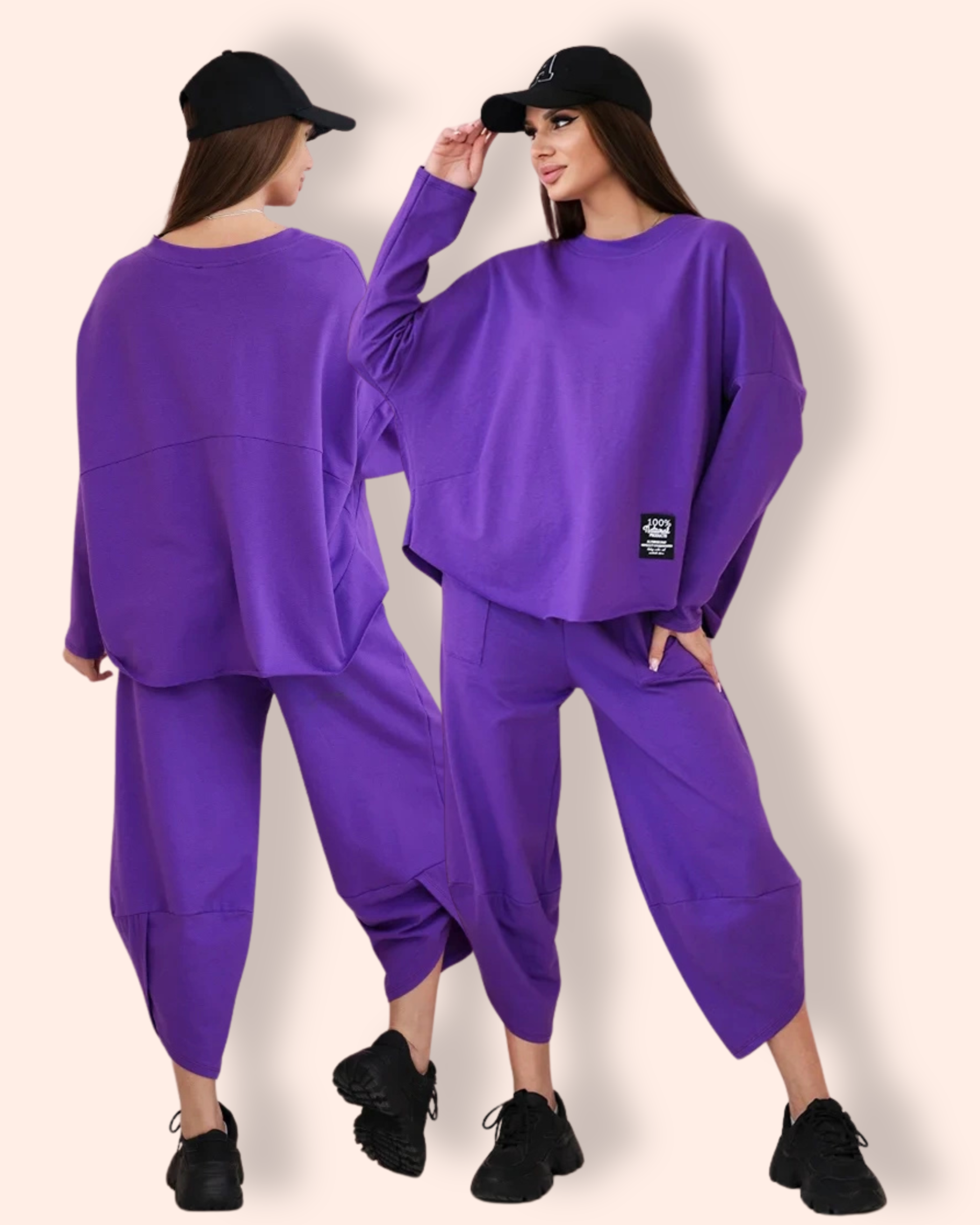 BILLIE paita ja housut violetti