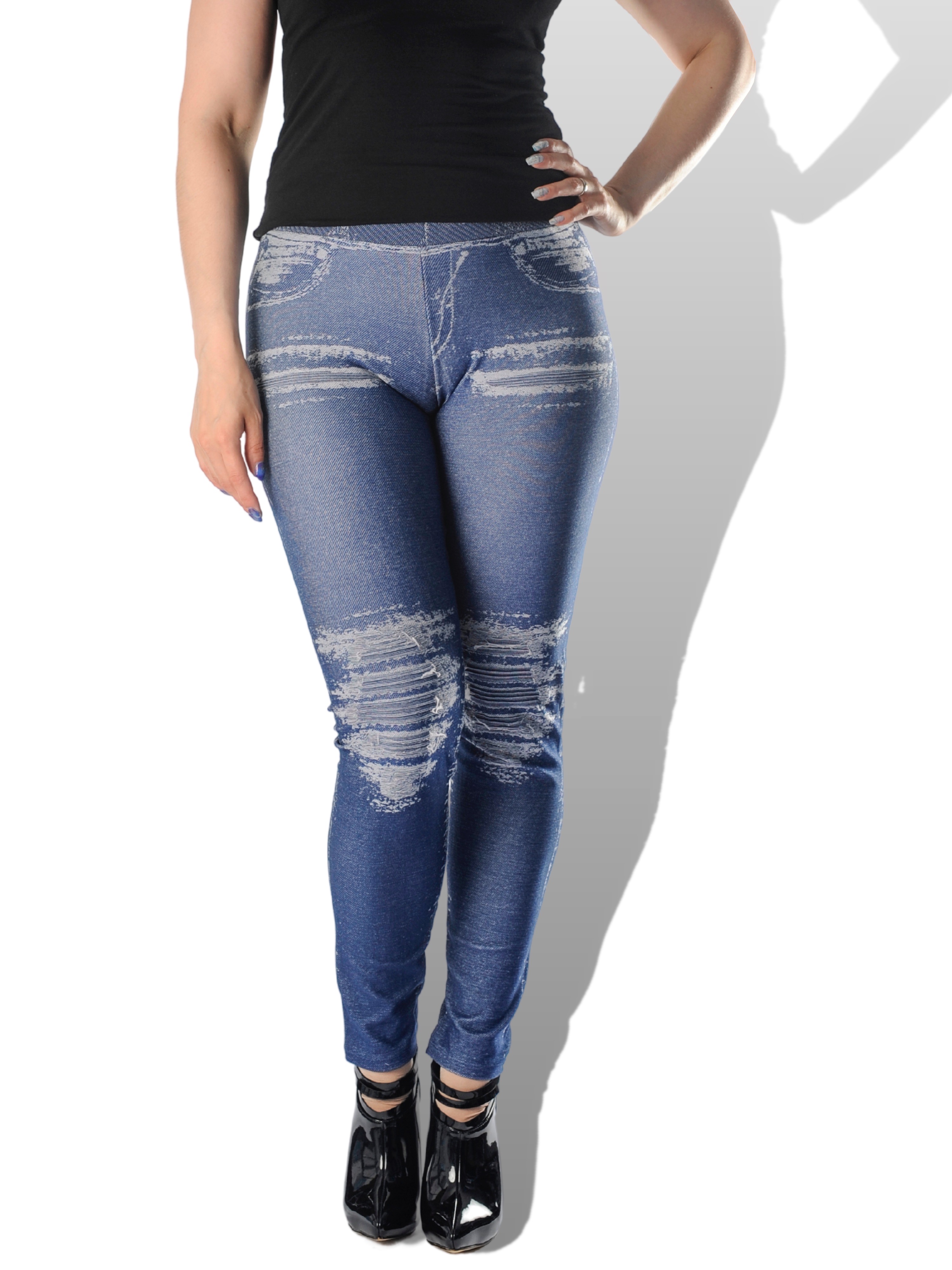 Body Effect Denim look leggingsit sininen