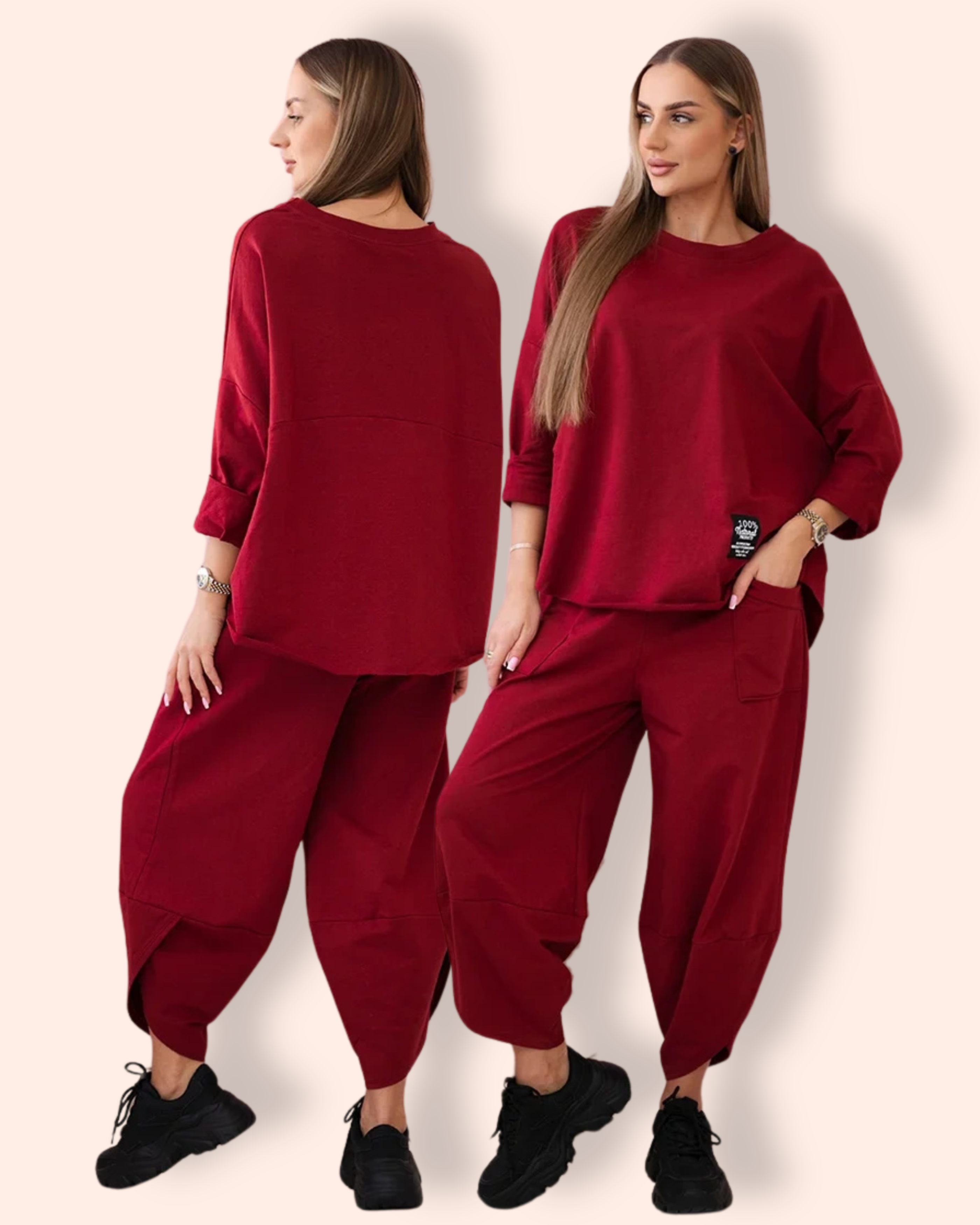 BILLIE paita ja housut burgundy