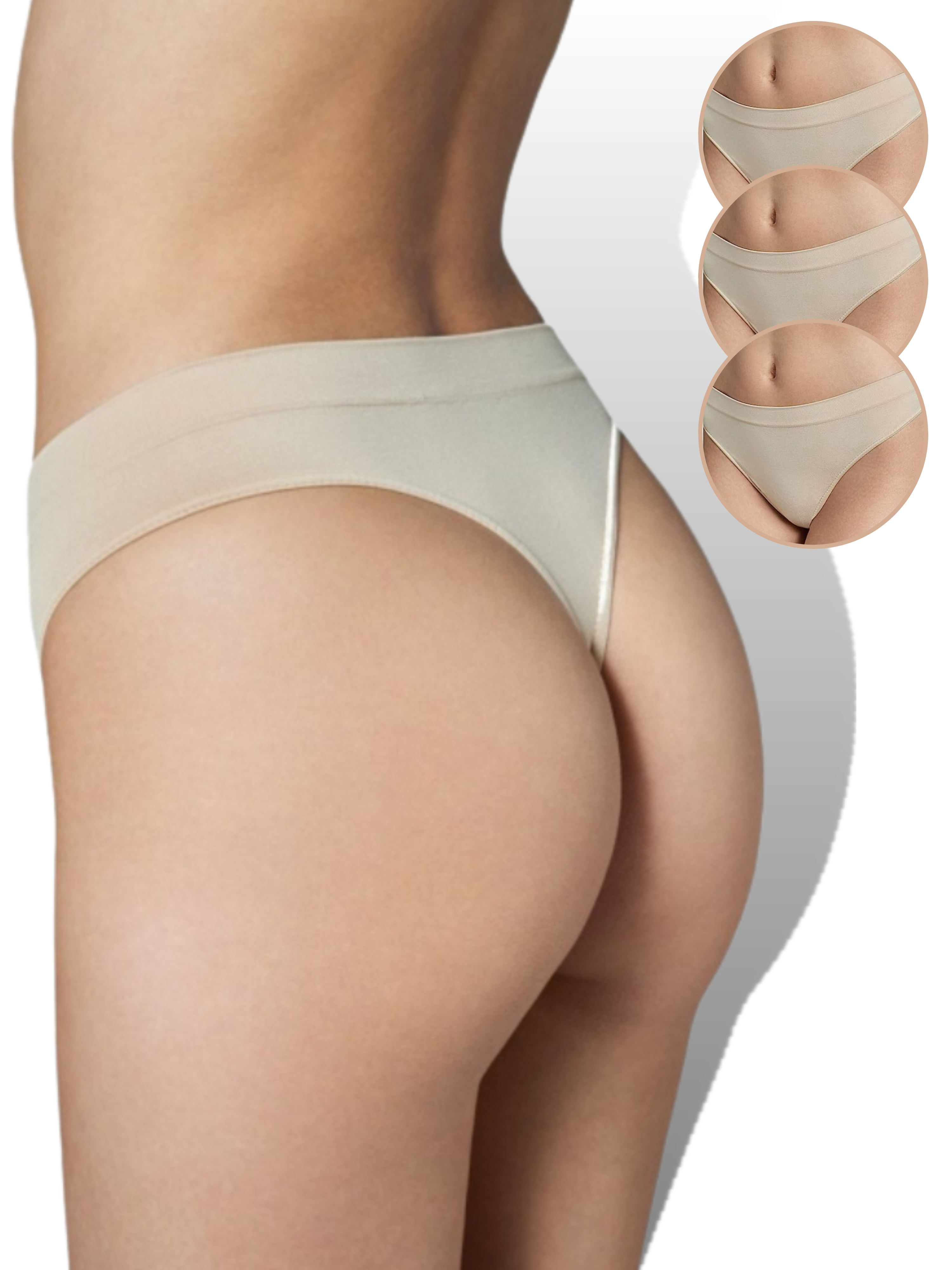 Gatta Seamless Cotton stringit nude 3 pack