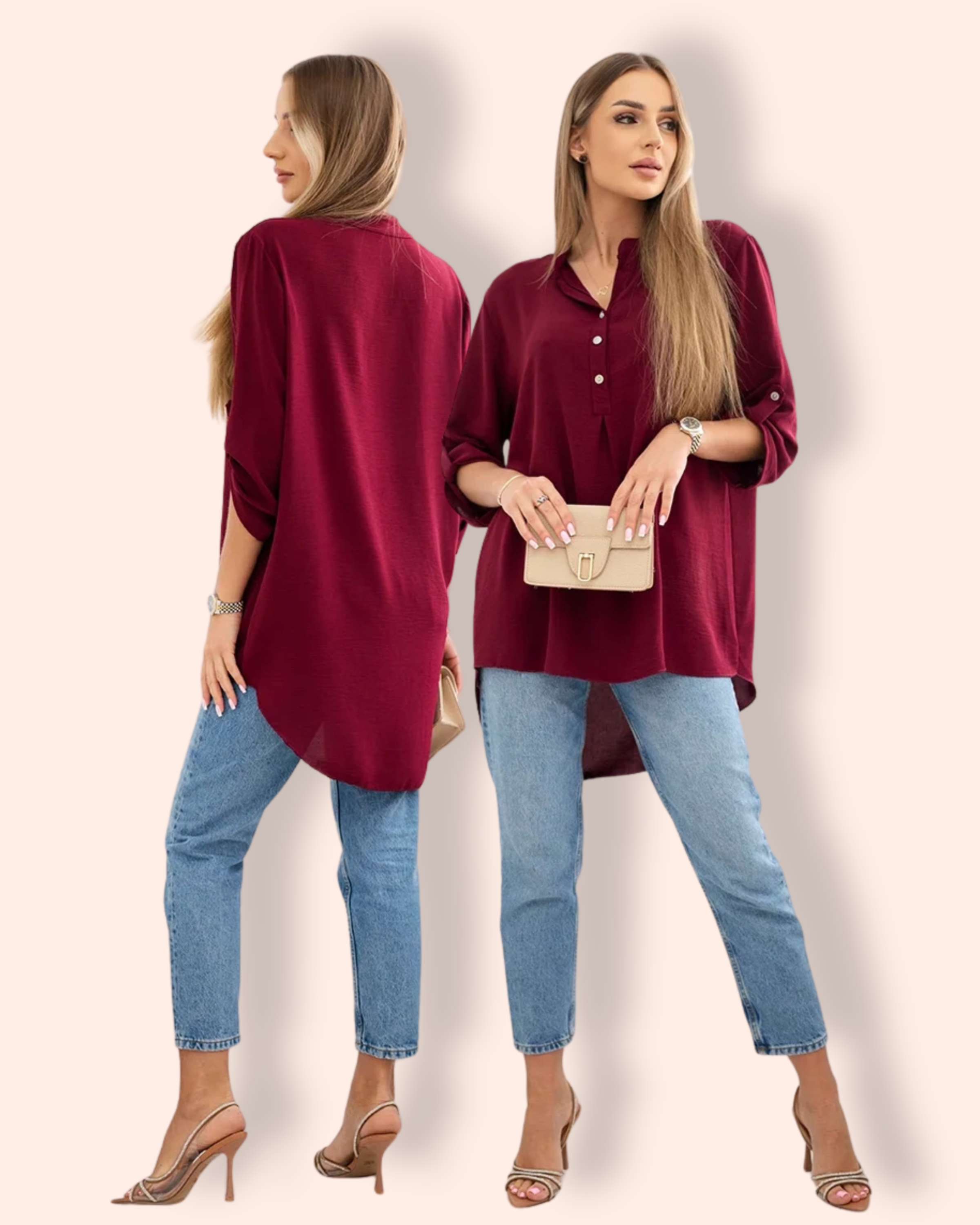 INNA loosefit paita burgundy