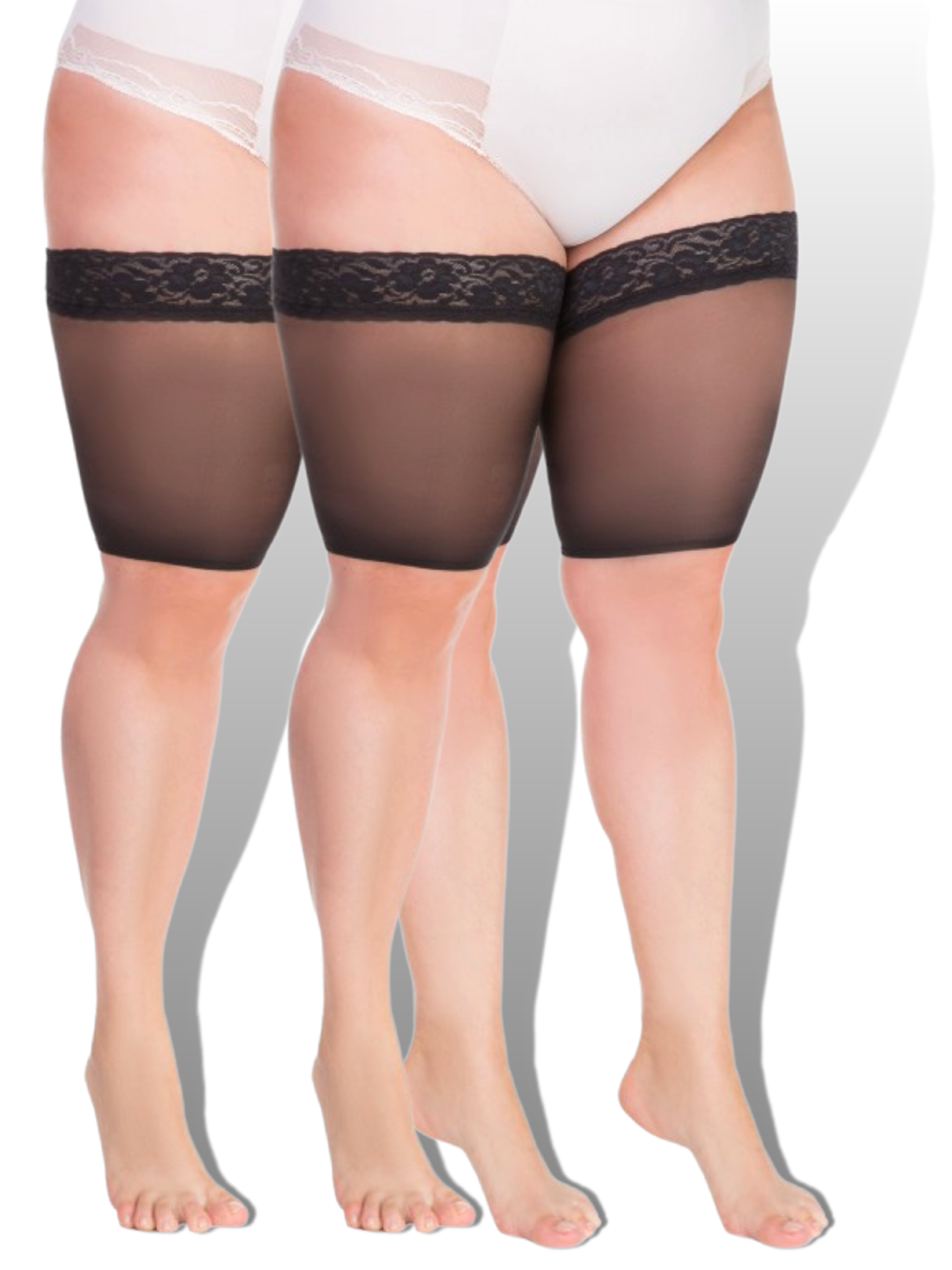 Lida Thigh Protector long musta 2 pack