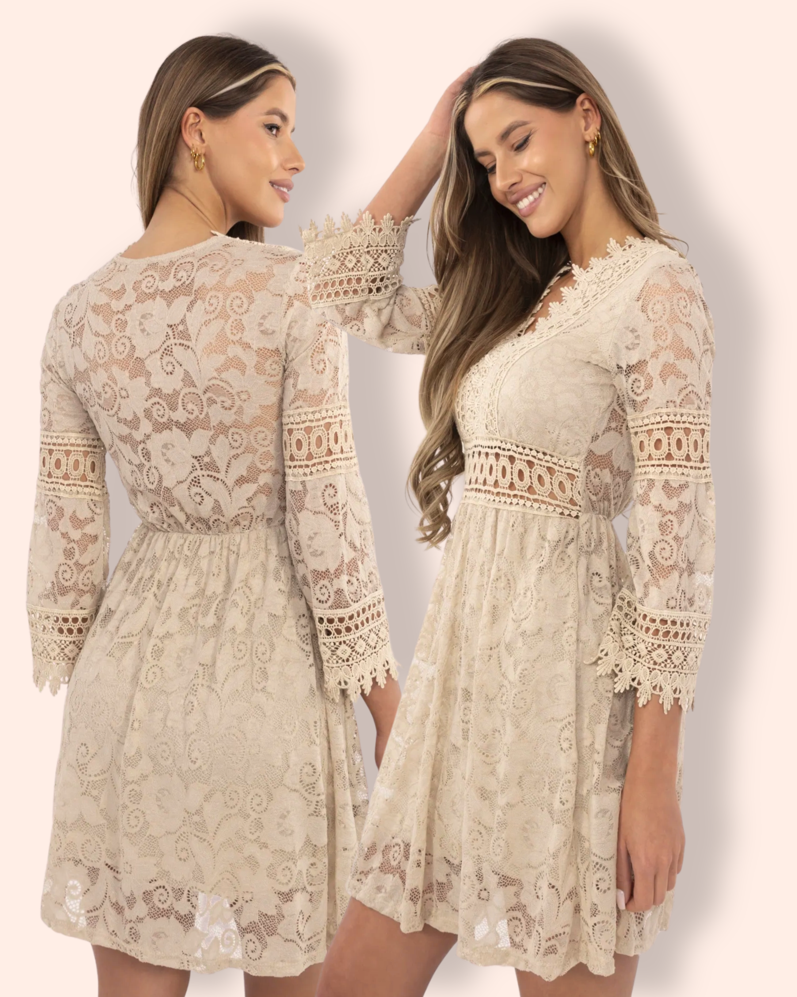 LILIAN pitsimekko beige