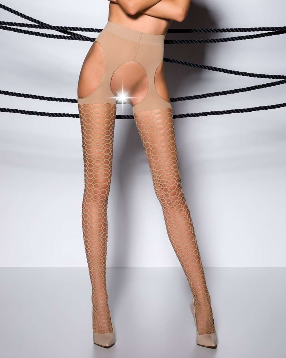 Passion avosukkahousut beige 004