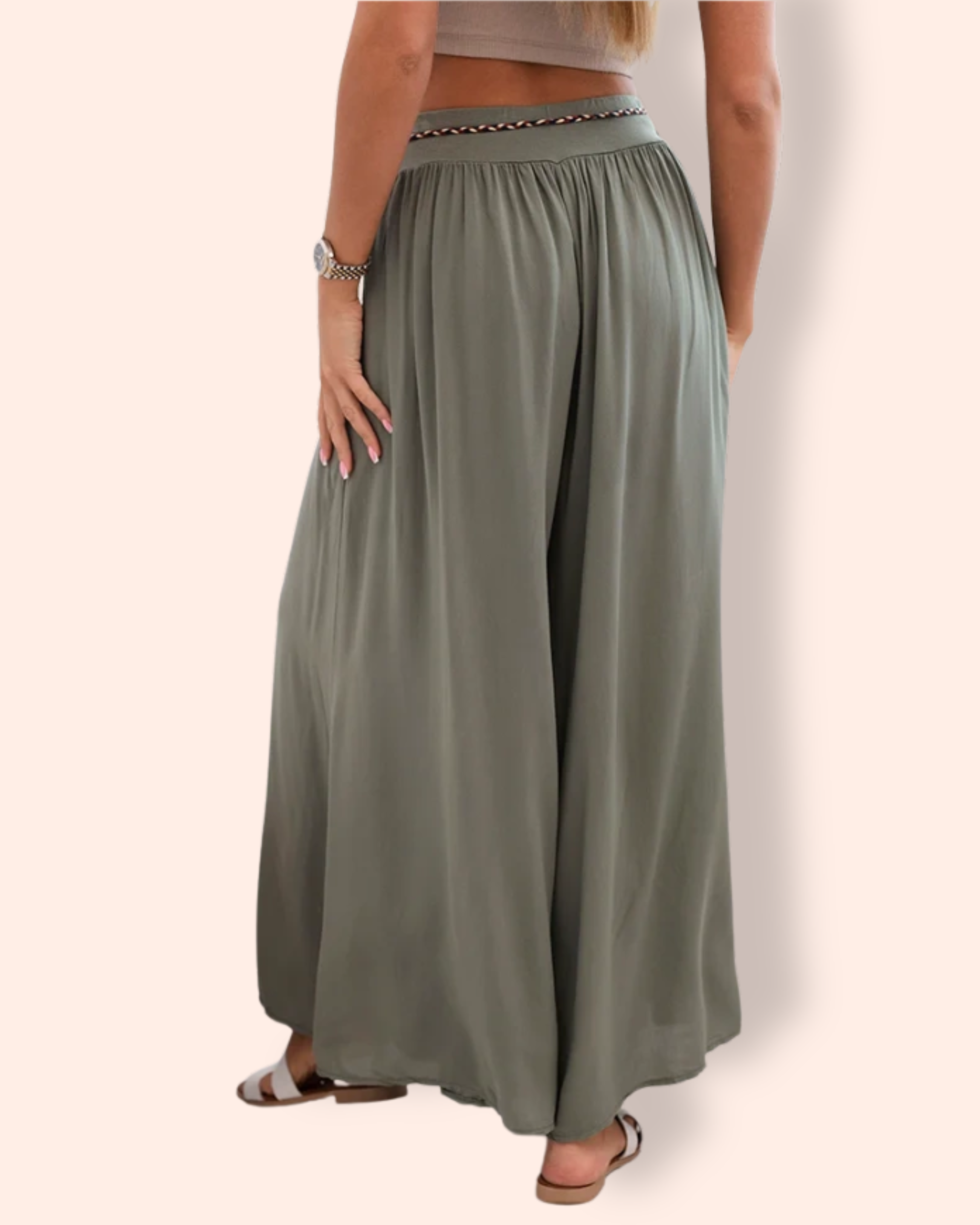RIVER viskoosihousut khaki