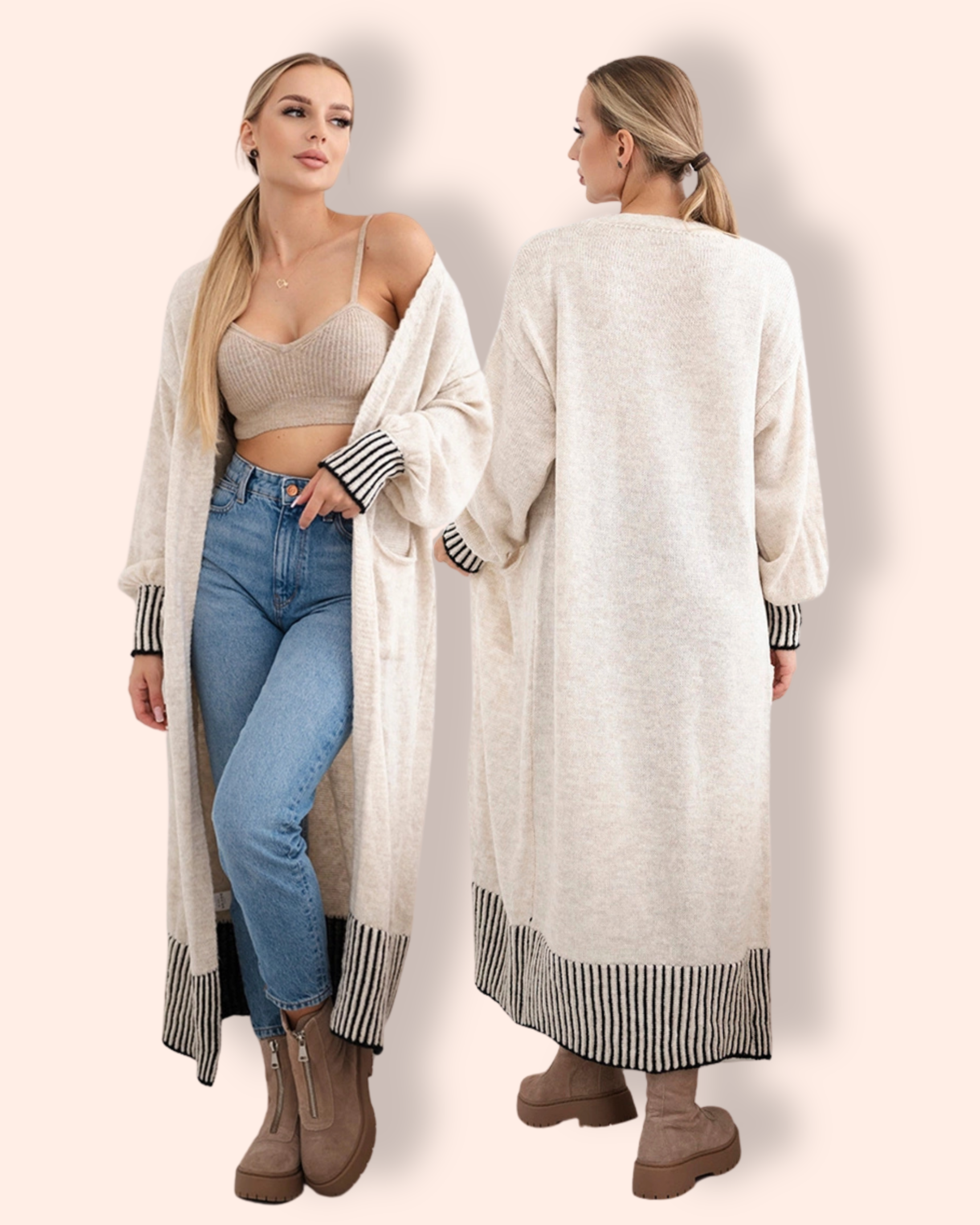 SELINE neuletakki beige