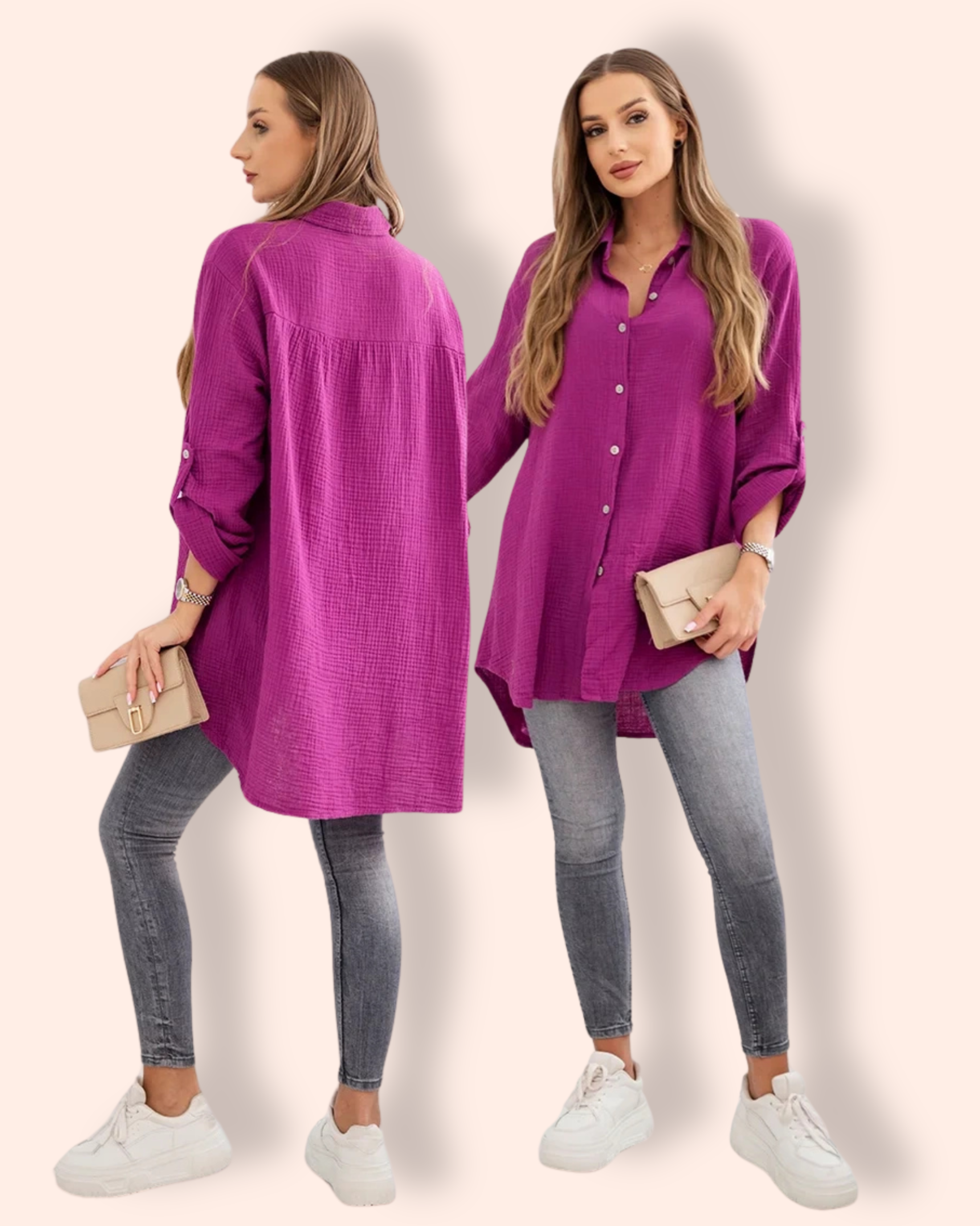 STACY musliinipaita purppura