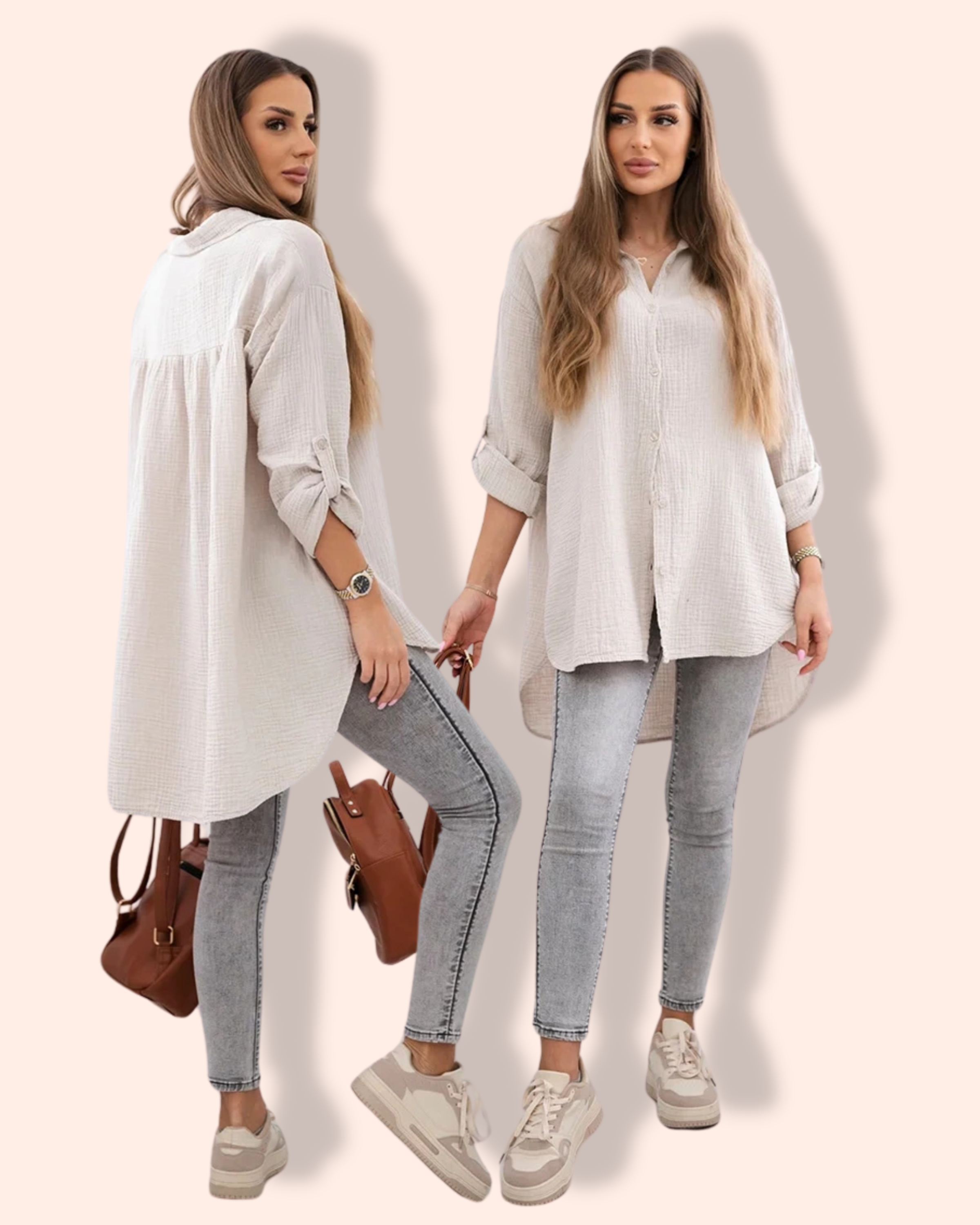 STACY musliinipaita beige