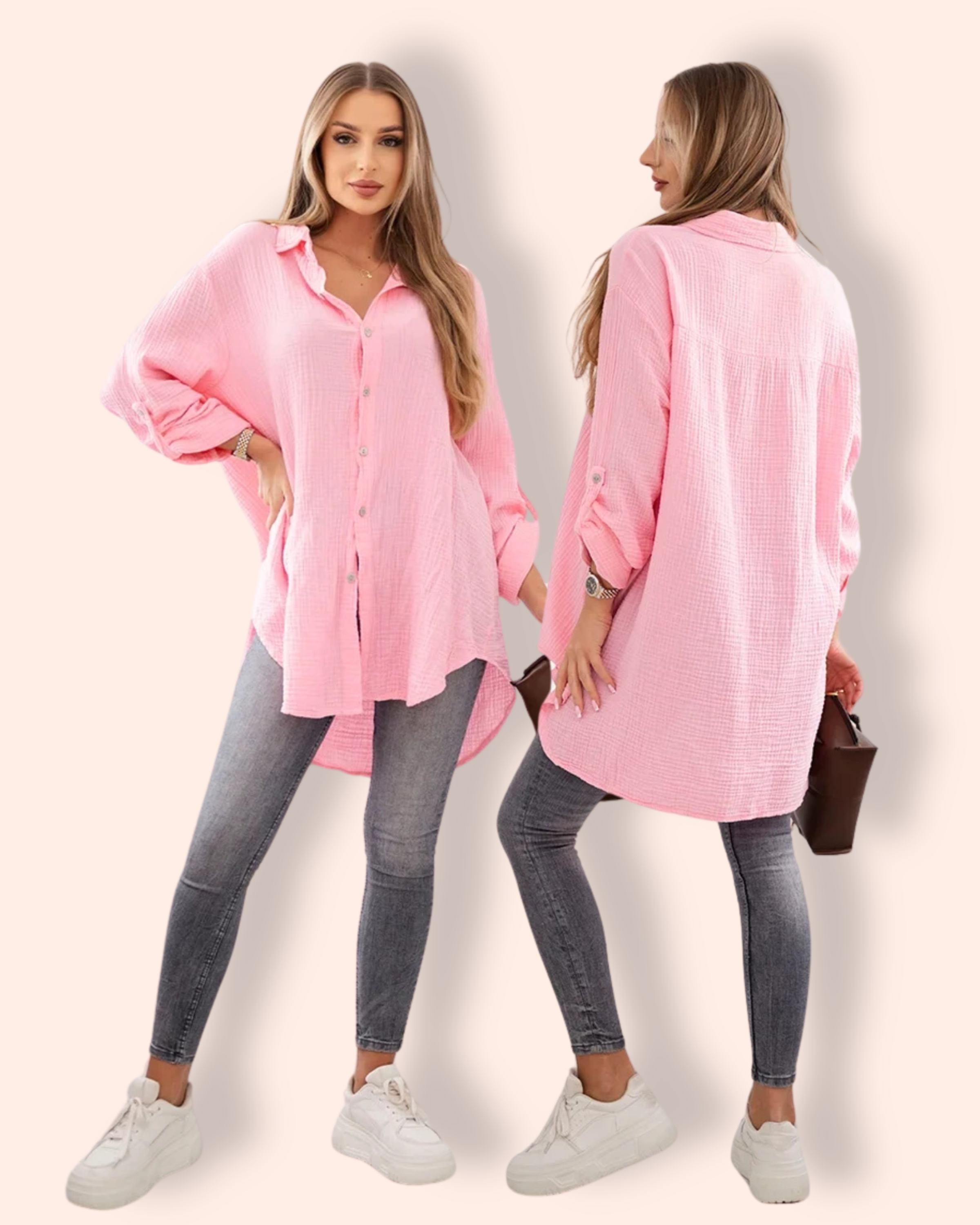 STACY musliinipaita candy pink