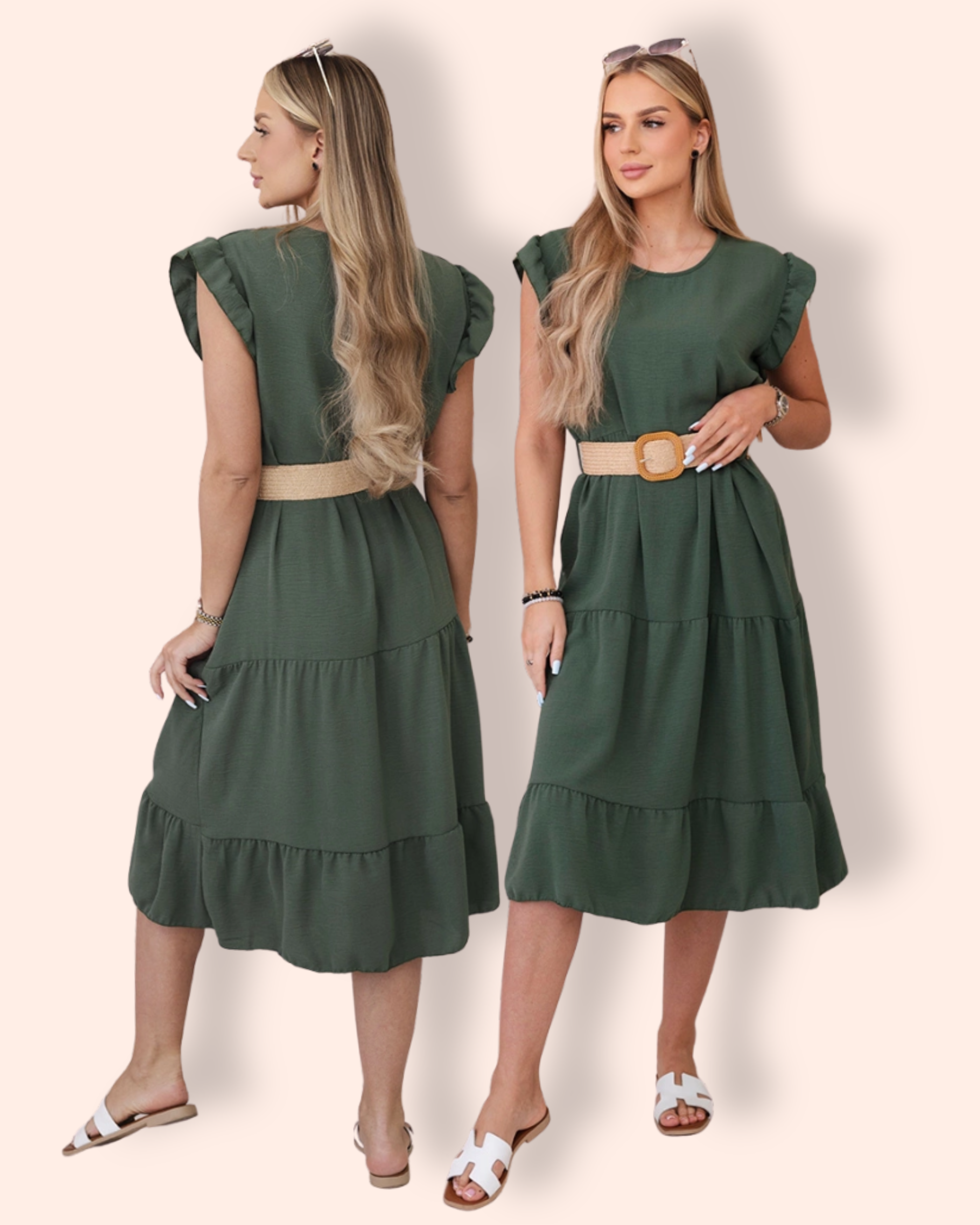 WILLOW mekko vyöllä khaki