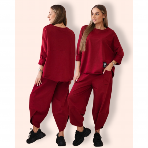 BILLIE paita ja housut burgundy