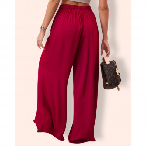 ELISSA leveälahkeiset housut burgundy