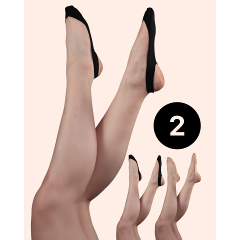 Gatta Foots päkiäsukat 2 pack musta ja nude