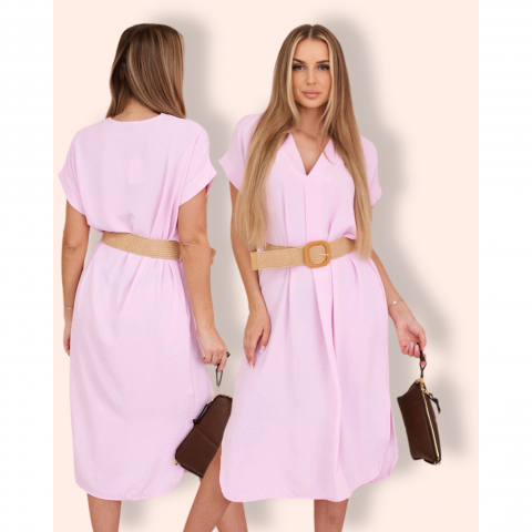SARA mekko vyöllä candy pink