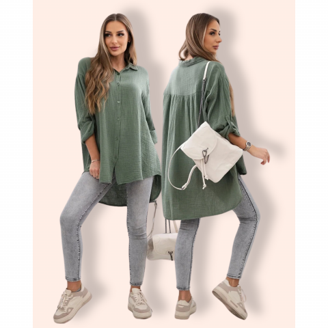 STACY musliinipaita khaki