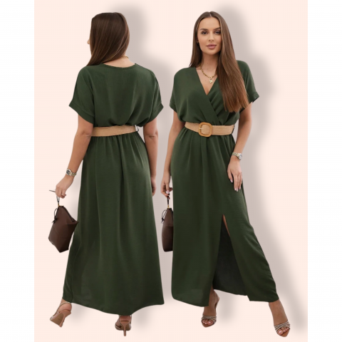 STEFANI mekko vyöllä khaki
