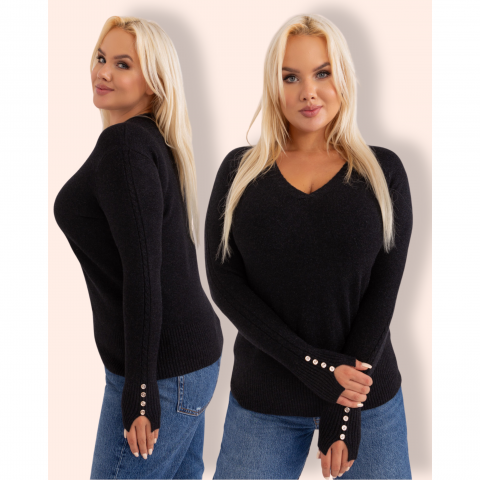 VERONIKA plus size neulepusero musta