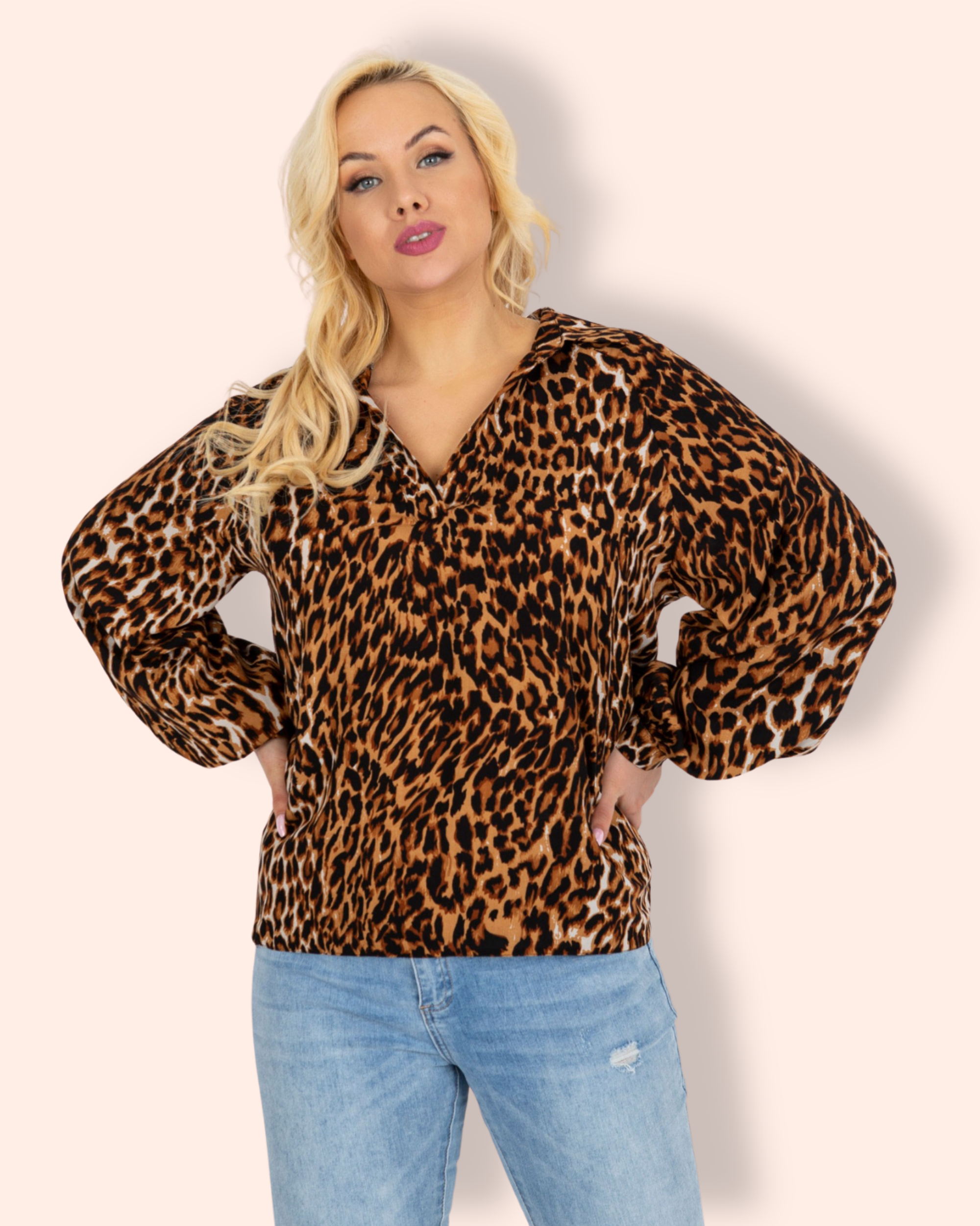 NINA plus size leopardipusero