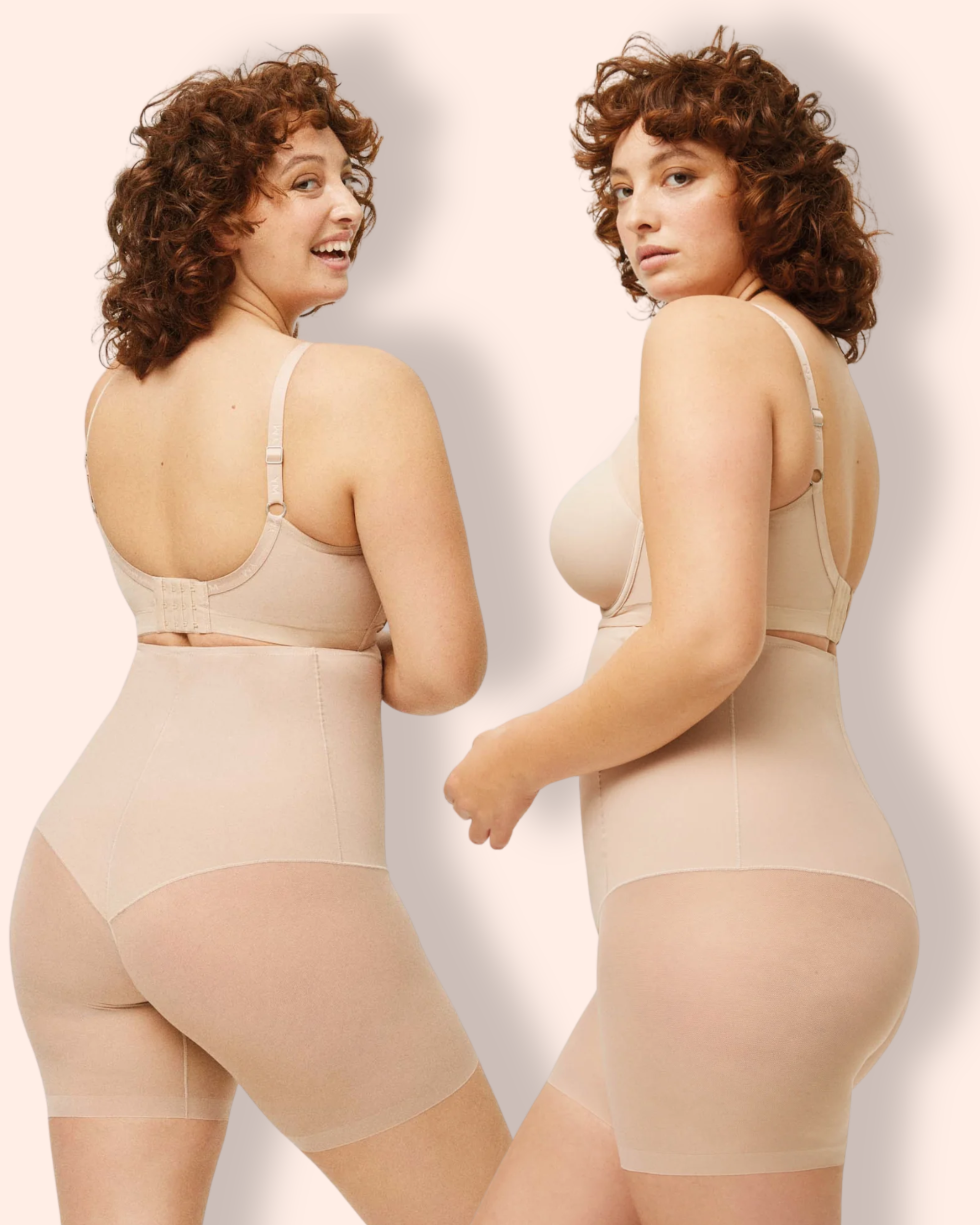 YM High Waist Mesh alusshortsit beige