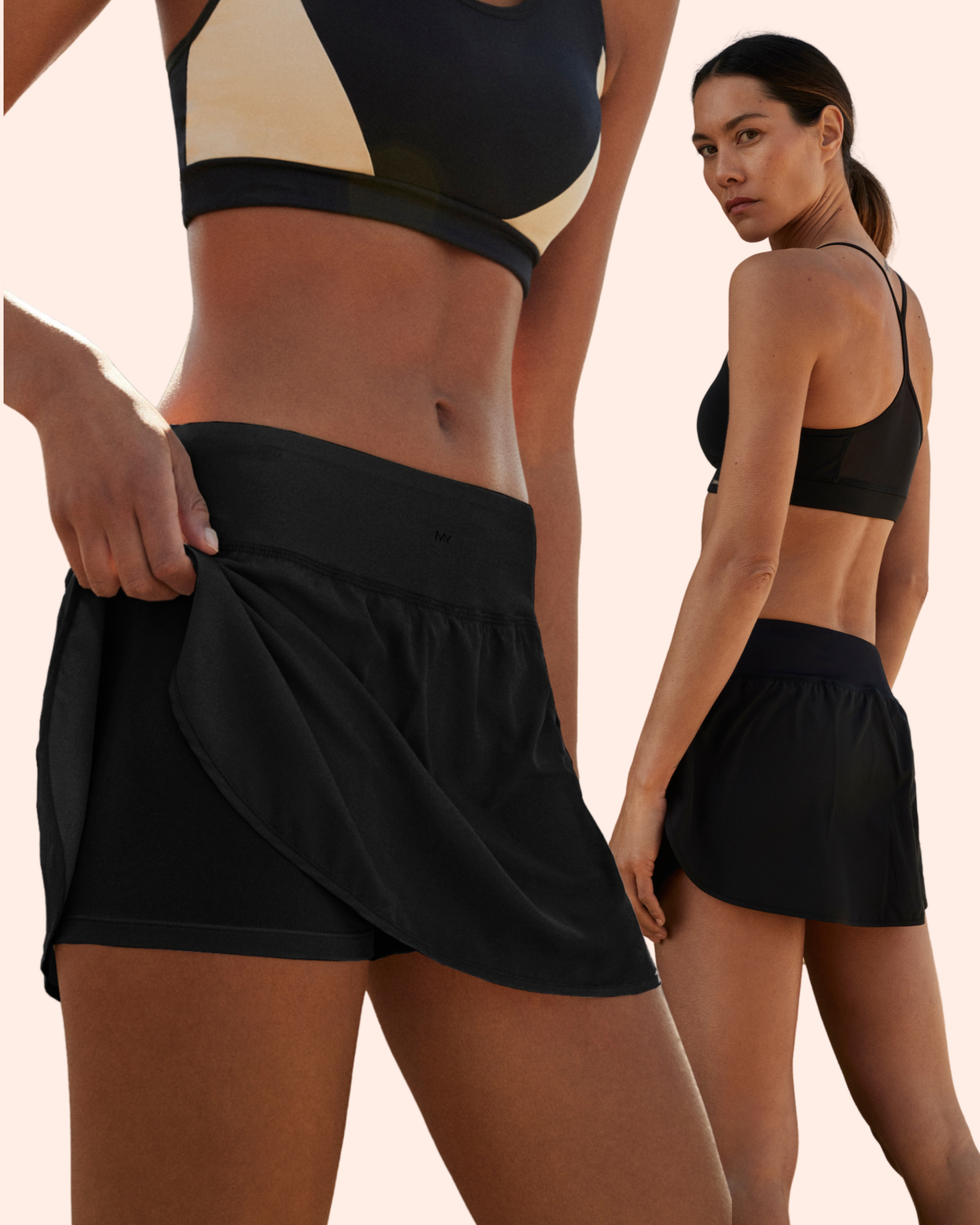 YM Skort 2-in-1 shortsihame musta